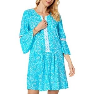NEW Lilly Pulitzer Hollie Tunic Dress Resort White Took Me by Sunrise Large